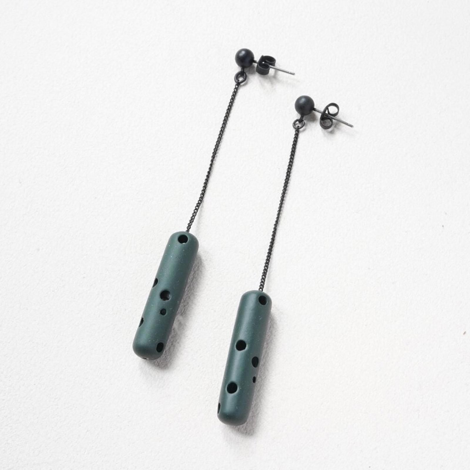 Cos Cutout Metal Earrings In Green